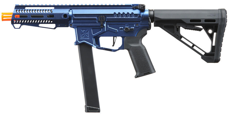 Zion Arms R&D Precision Licensed PW9 Mod 1 Airsoft Rifle with Delta Stock, Cobalt Blue