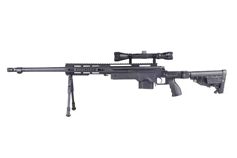 MB4412D Sniper Rifle Replica – with Scope and Bipod – Black