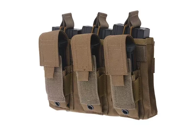 Open Top 3+3 Pouch - Tan