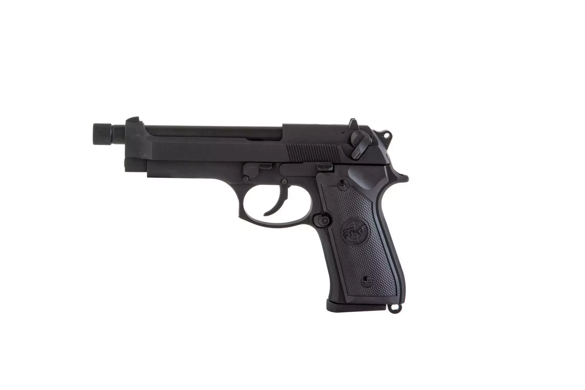 SR92 pistol replica with silencer - black
