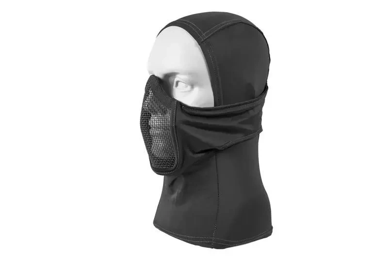 Thermoactive balaclava with steel mask - black