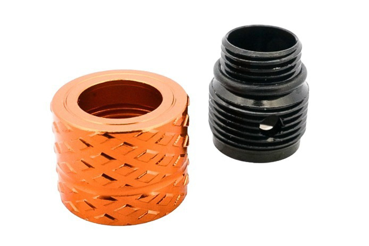 Dr. Black Aluminum Type B Barrel Thread Protector With Adapter (11mm CW to 14mm CCW/ Orange)