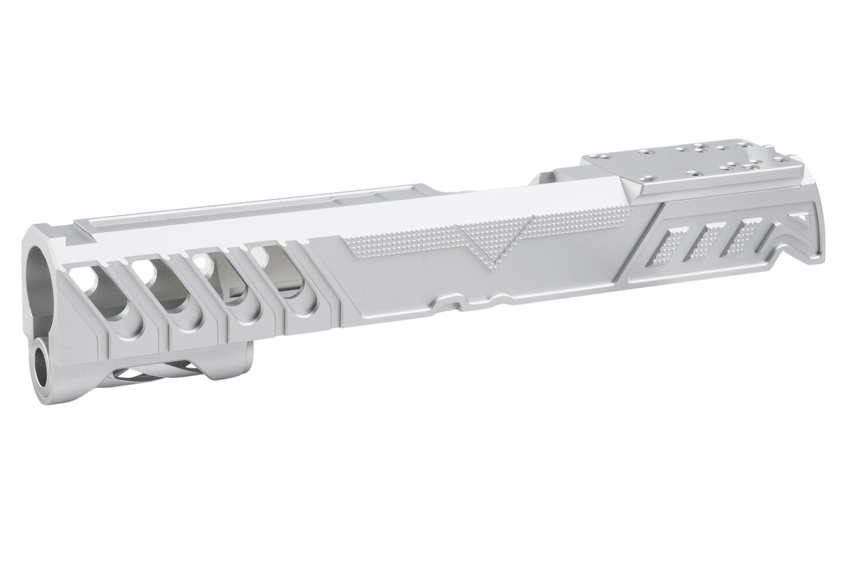 Dr. Black Aluminum Type W Optics Ready Slide For Tokyo Marui Hi Capa 5.1 GBB Airsoft Pistol (Silver)