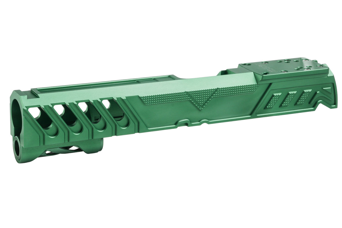 Dr. Black Aluminum Type W Optics Ready Slide For Tokyo Marui Hi Capa 5.1 GBB Airsoft Pistol (Green)