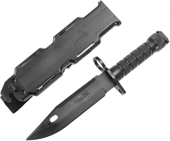Lancer Tactical M9 Rubber Rubber Knife Training with Sheath for Airsoft Guns, Martial Arts Guard Fig
