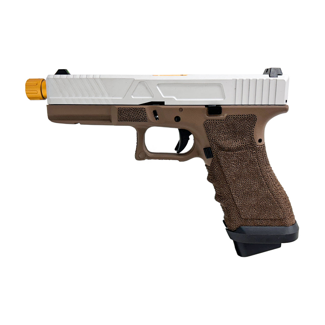King Arms KA17 Custom with RMR Mount GBB Pistol - Tan and Silver